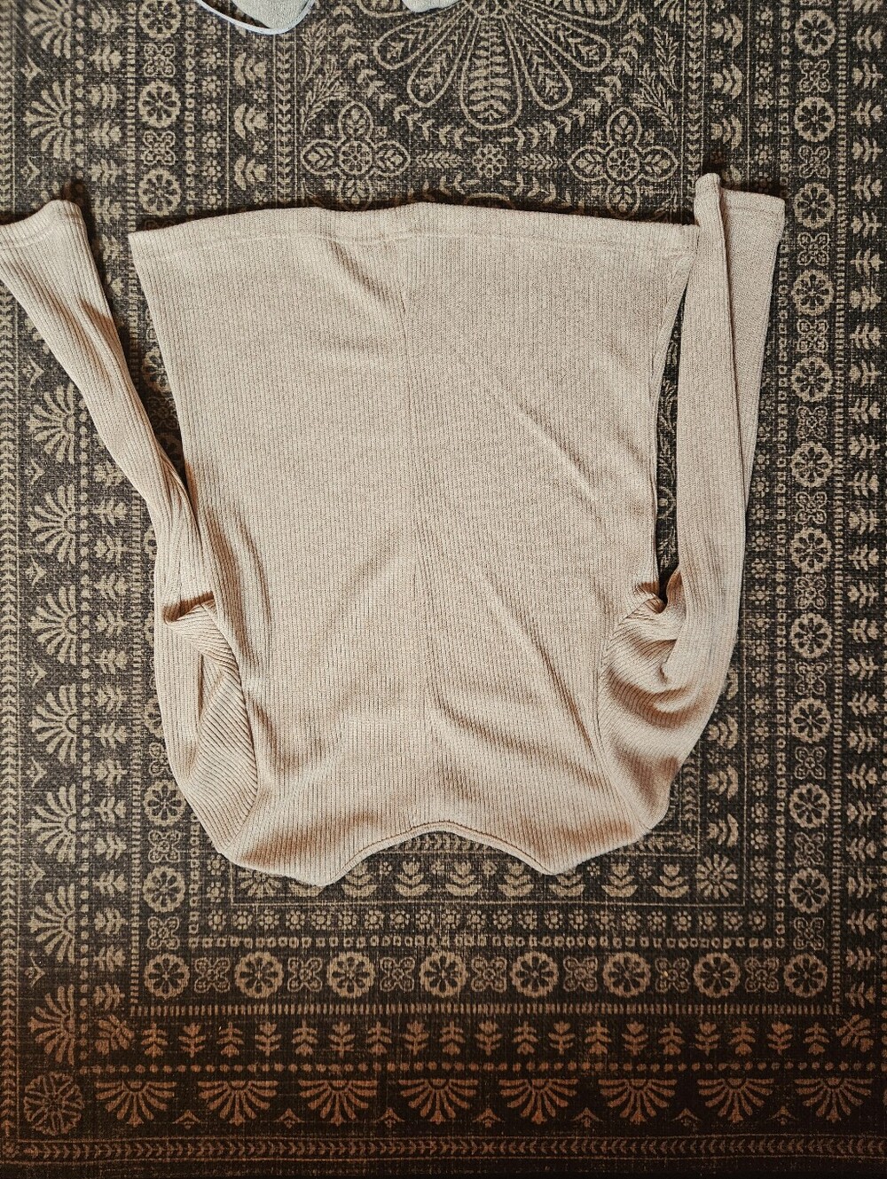 Banana Republic Ribbed Long-Sleeve Square Neck Top in Light Taupe - Picture 6 of 6
